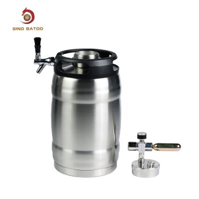 China 5 L Growler Co2 Dispenser Stainless Steel Beer Kegs System Mini Party Kegger for sale