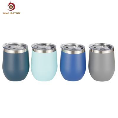 China Egg Shape 12oz Stainless Steel Insulated Travel Mug With Lid For Gifts for sale