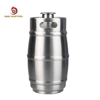 China Stainless Steel 304 Flat Bottom Empty 5L Draught Beer Keg for sale