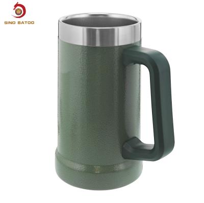 China FDA 24oz Big Grip Stainless Steel Insulated Beer Mug for sale