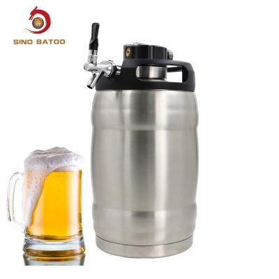 China Double Wall Simple 5L Beer Keg Dispenser Tap CO2 System for sale