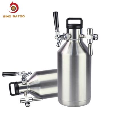 China 3.8L Vacuum Beer Growler Dispenser With CO2 Regulator for sale