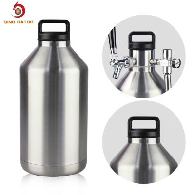 China 128OZ Insulated Beer Growler Dispenser , 3.8L Stainless Steel Beer Dispenser for sale