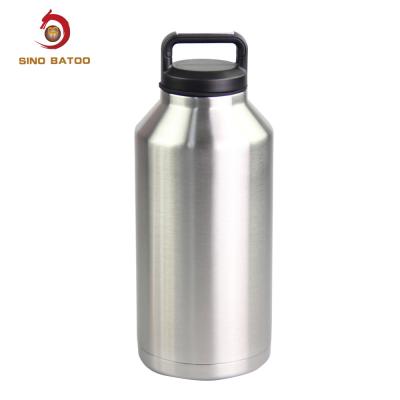 China 2L 64oz Vacuum Insulated Growlers Stainless Steel With Chug Cap for sale