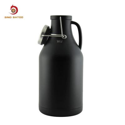 China 64oz Black Double Wall Flip Top Beer Growler for sale