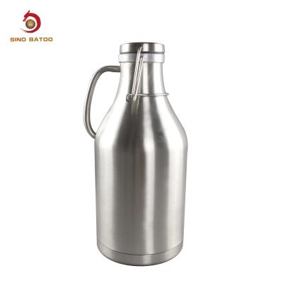 China 1.89L 64oz SS Growler Double Wall Stainless Steel Flip Top for sale
