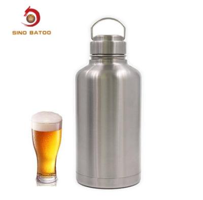 China SS304 Vacuum Insulated Growlers , 64oz Double Wall Stainless Steel Growler for sale