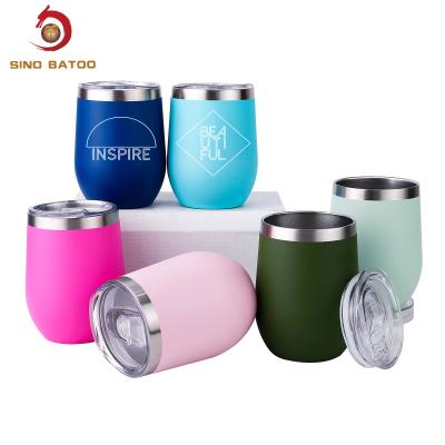 China 12 Oz Stainless Steel Tumbler With Straw , Stainless Steel Insulated Wine Tumbler With Straws for sale