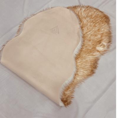China 38KG Round Sheepskin Chair Pad Faux Fur Pad Pattern Dyed for sale