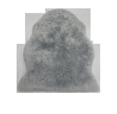 China Imitation Grey Sheepskin Seat Pad Shaggy Fur Round Fur Seat Cushion for sale