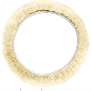 China Beige Sheepskin Steering Wheel Car Fluffy Wheel Cover Accessories for sale