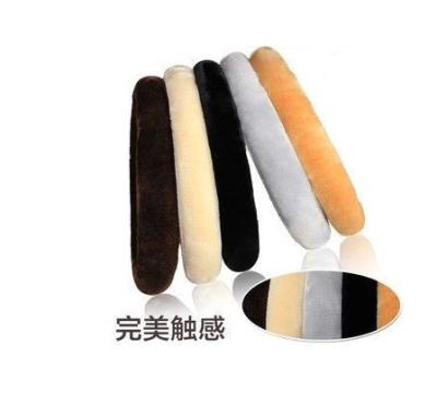 China Black Fuzzy Sheep Wool Steering Wheel Cover Soft Feeling for cars for sale