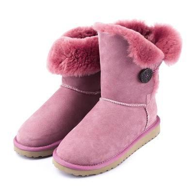 China Sapatos de neve de pele de ovelha rosa personalizados à venda
