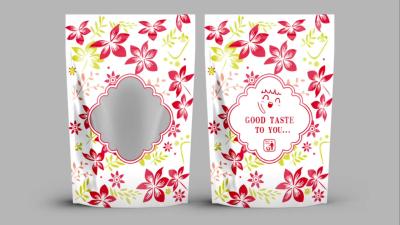 China Custom printed resealable Matte Window Standup Pouch with Zipper Top Snack Food Packaging for Candy  Dried Meat Dry Fruit for sale