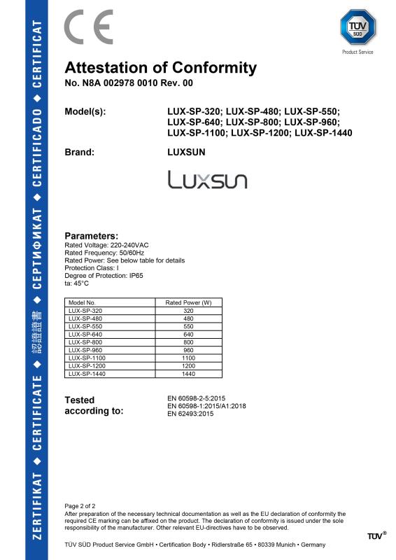CE - Luxsun lighting Co.,Ltd