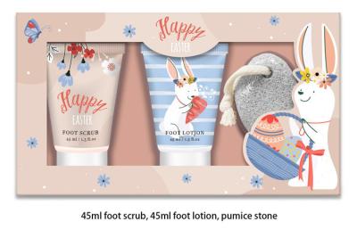 China Wild Flowers Natural Skincare Gift Set With Foot Scrub, Foot Lotion, Pumice Stone for sale