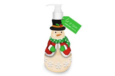 China Christmas 325ml Liquid Hand Soap Snowman Shaped Painting Bottle for sale
