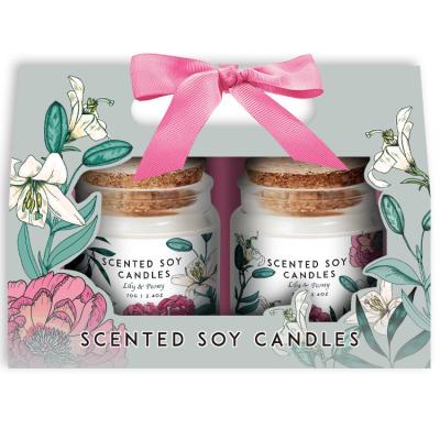 Chine 2 Pack Flower Scented Candles 2x70g Lily And Peony Scent à vendre