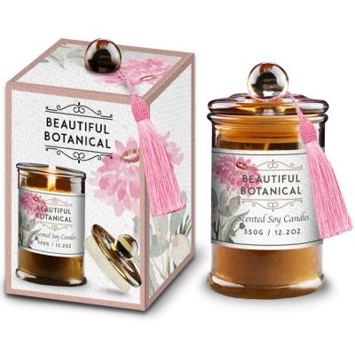 China embalaje de la caja de papel del paquete de las velas perfumadas botánicas de 12.3oz 350g solo en venta