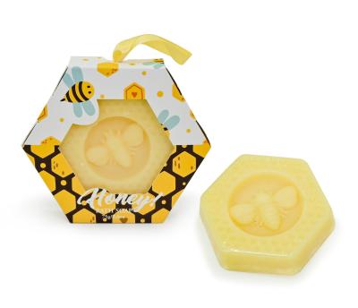 China 75g Honey Scented Bar Soap Sedex Certificated In Paper Box for sale