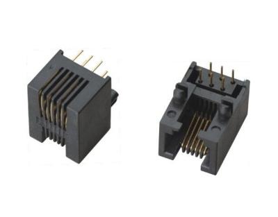 China 6P6C / 6P4C / 6P2C / 90 Degree RJ11 RJ45 Shielded Connector  Plastic Ethernet Single Port for sale
