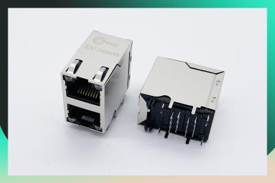 China 2*1 Multi Port RJ45 Jack 10 Pin Magnetic Connector RMA-429B-20F0-YG 1000 Mbps for sale