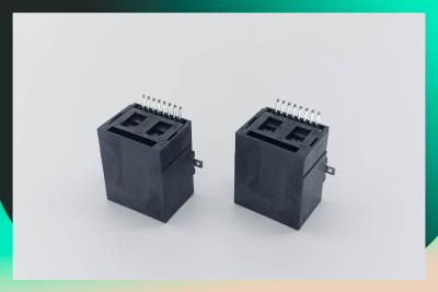 China modulares Jack 18.1L schwarzes horizontales Plastik Ethernet 1x1 Molex RJ45 zu verkaufen