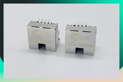 Chine Type connecteur d'IMMERSION de Jack d'Ethernet de la PORTÉE RJ45 avec le type excentré de LED 8P8C avec des agrafes à vendre