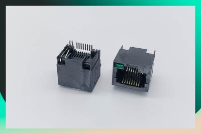 Chine Connecteur noir d'Ethernet de ftp RJ45 de PBT PA6T 90 degrés sans protégé à vendre