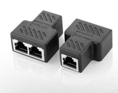 China 8P8C Three Way 1 To 2 RJ45 Ethernet Splitter Connector for sale