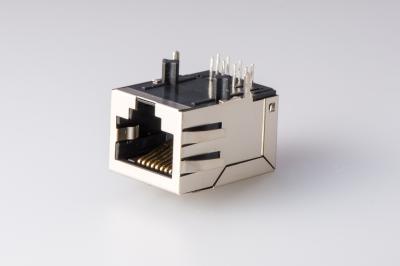 China 8 Pin Rj45 With Transformer 90 Degree Jack 10 / 100 Base-t PCB Filter Shielded for sale