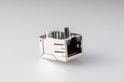 China Shielded Stacked RJ45 10P10C Ethernet Magnetic Transformer With POE for sale