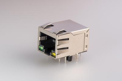 China Ethernet-Jacks 10P10C 1 90 Grad-RJ45 Häfen und integriertes magnetisches Verbindungsstück zu verkaufen