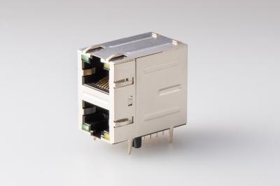 China Ethernet RJ45 Jack puerto/1000 de RMA-065BC-20F6-YG 2 x 1 de PBT Mbps 10/100 en venta