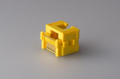 China SMT RJ45 Modular Jack Connector Female Jack With Sinking Plate Yellow for sale