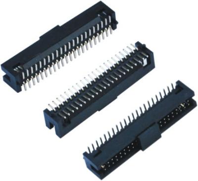 China Black Female Pin Headers  Double Low 60 Pins SMT With Cap  LCP Plastic for sale