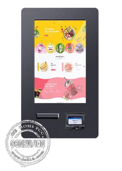 Outdoor Wall Mount Self Service Kiosk Contactless Payment With QR Scanner Printer