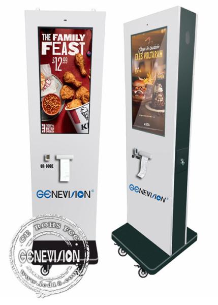 Floor Standing Self Service Kiosk Contactless Payment NFC Credit Card Scanner