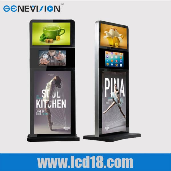 Indoor 32 Inch Lcd Advertising Player Touch Screen Kiosk Digital Signage Totem Three Screen