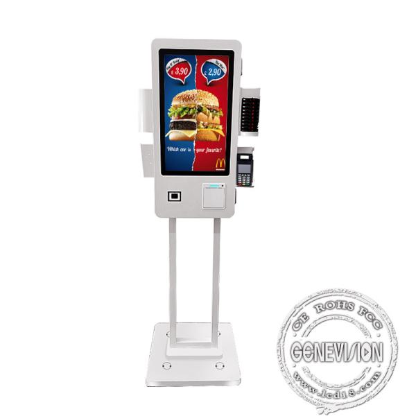 Double Side Lcd Self Service Ordering Kiosk Floor Standing