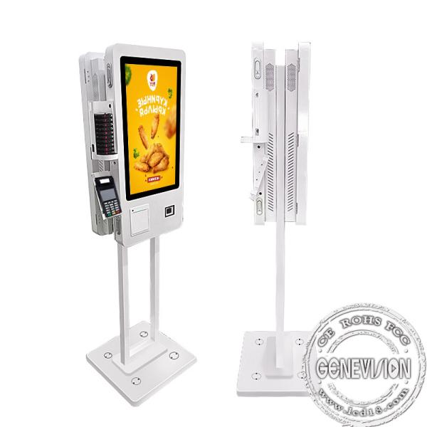 Double Side Lcd Self Service Ordering Kiosk Floor Standing