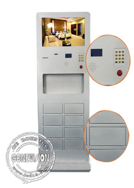 Cell Phone Charging Kiosk Digital Signage Touch Screen , Totem Digital Signage