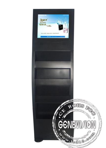 Black Newspaper Kiosk Digital Signage Support SD Card / USB Port