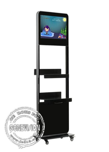 24 Inch floor stand lcd Kiosk Digital Signage metal case , hd signage display boards player