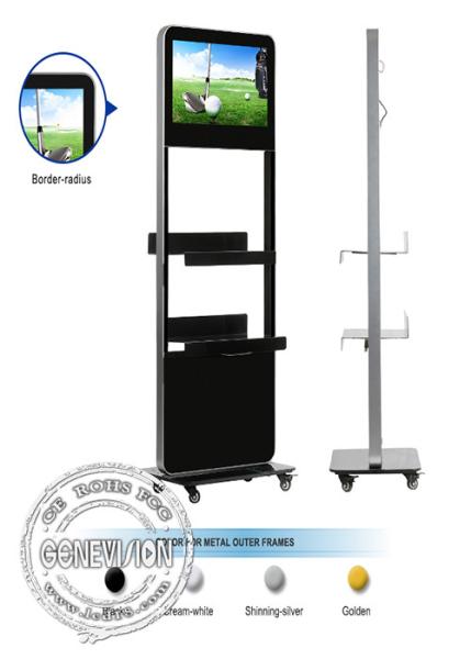 24 Inch floor stand lcd Kiosk Digital Signage metal case , hd signage display boards player