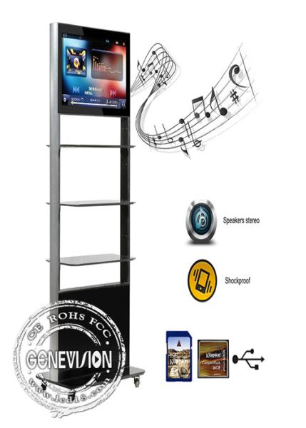 24 Inch floor stand lcd Kiosk Digital Signage metal case , hd signage display boards player