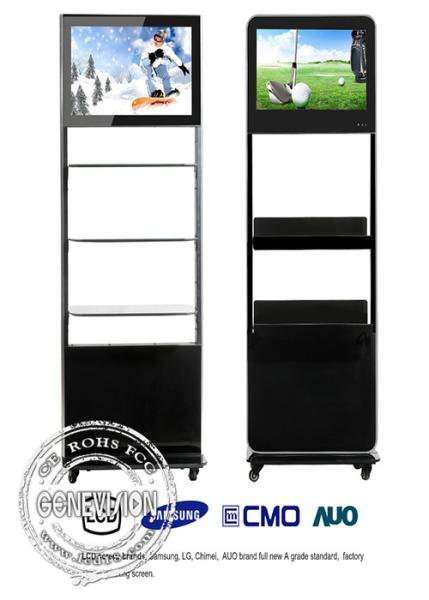 24 Inch floor stand lcd Kiosk Digital Signage metal case , hd signage display boards player