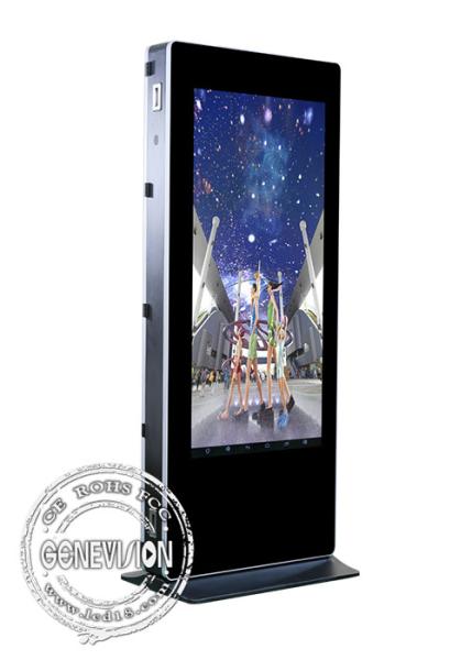 Standing Android 65 Inch Tft Lcd Monitor Digital Signage Video In Malls , Metal Case