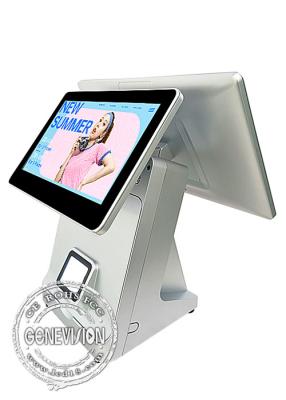 China 15.6 Inch Twin Screen Touch Screen Cashier Machine With Printer QR Code Scanner for sale