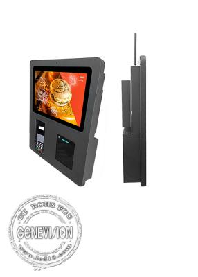 China Black Color Order Payment Thermal Printer Kiosk 15.6 Inch 1920x1080P Resolution for sale